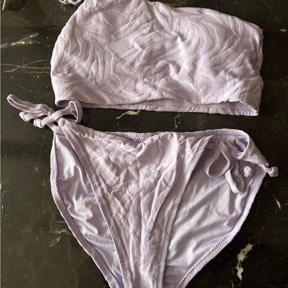 Lilac Bikini Set with Textured Design